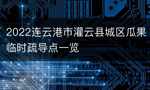 2022连云港市灌云县城区瓜果临时疏导点一览