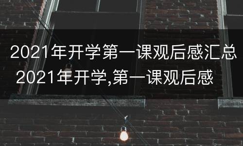 2021年开学第一课观后感汇总 2021年开学,第一课观后感