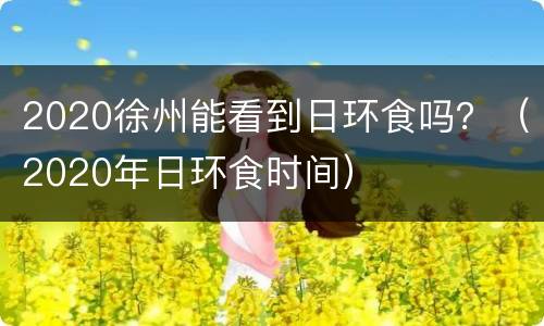 2020徐州能看到日环食吗？（2020年日环食时间）