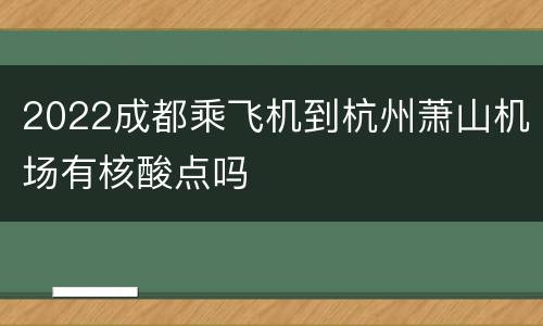 2022成都乘飞机到杭州萧山机场有核酸点吗