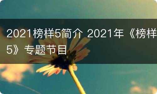 2021榜样5简介 2021年《榜样5》专题节目