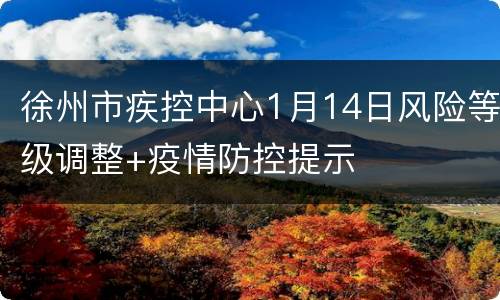 徐州市疾控中心1月14日风险等级调整+疫情防控提示
