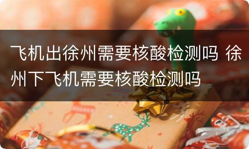 飞机出徐州需要核酸检测吗 徐州下飞机需要核酸检测吗