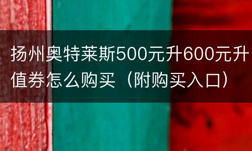 扬州奥特莱斯500元升600元升值券怎么购买（附购买入口）