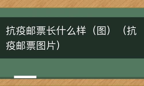 抗疫邮票长什么样（图）（抗疫邮票图片）