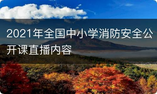 2021年全国中小学消防安全公开课直播内容