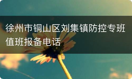 徐州市铜山区刘集镇防控专班值班报备电话