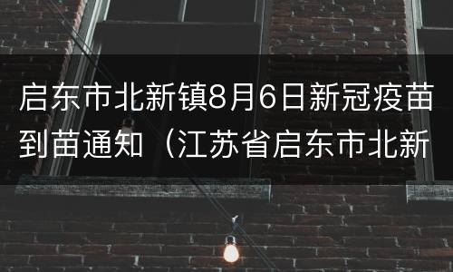 启东市北新镇8月6日新冠疫苗到苗通知（江苏省启东市北新镇社区卫生服务中心电话）