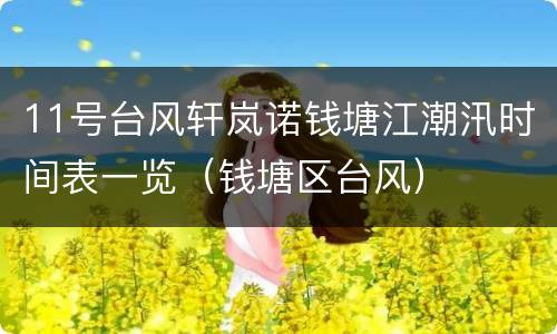 11号台风轩岚诺钱塘江潮汛时间表一览（钱塘区台风）